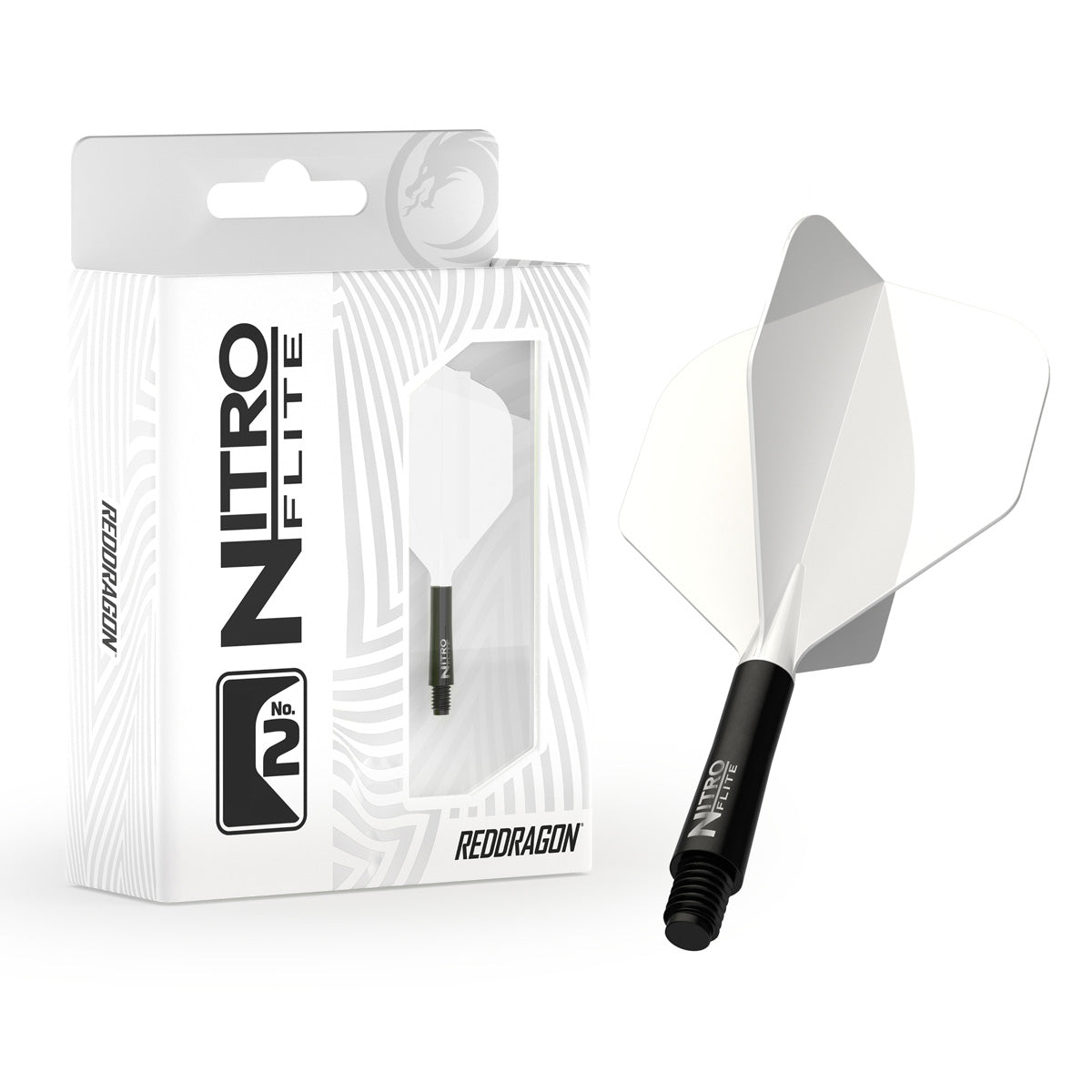 Nitro Flite Integrated Flight & Shaft White & Black No2 by Red Dragon