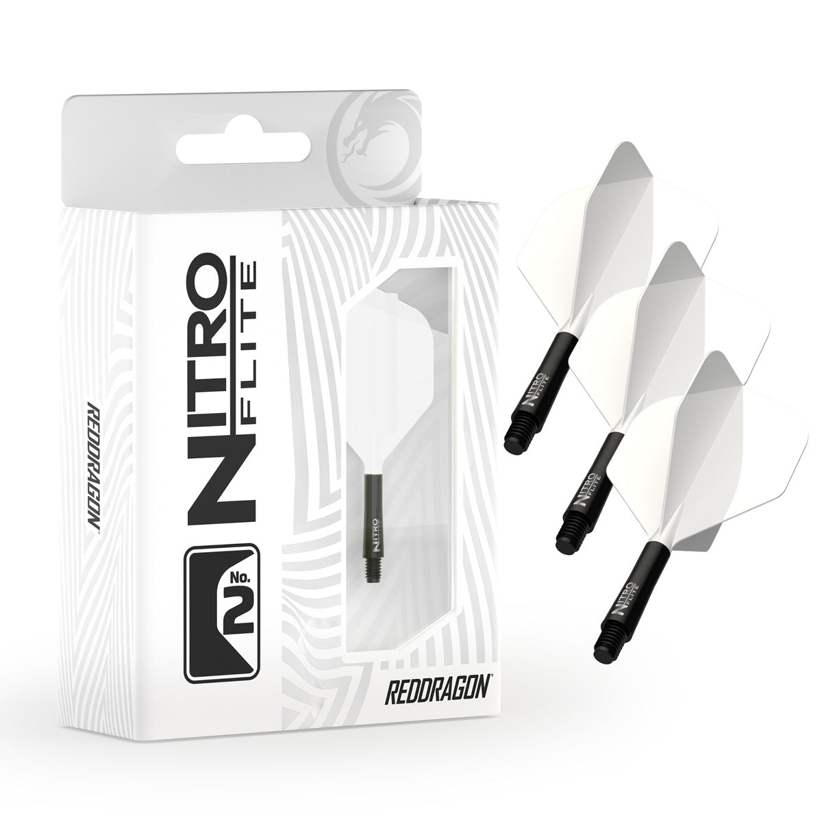 Red Dragon Nitro Flite Integrated Flight & Shaft White & Black - view 2