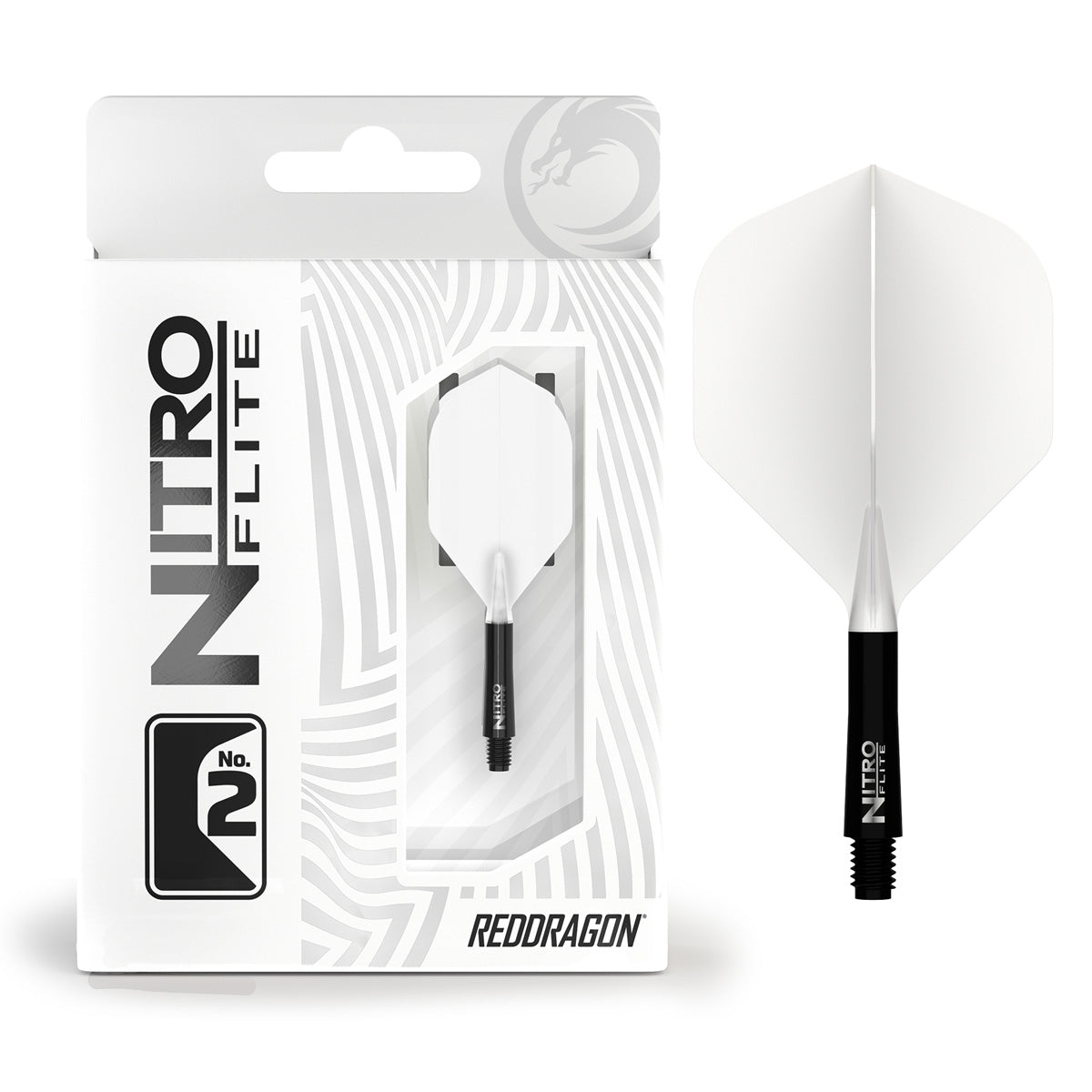 Red Dragon Nitro Flite Integrated Flight & Shaft White & Black - view 5