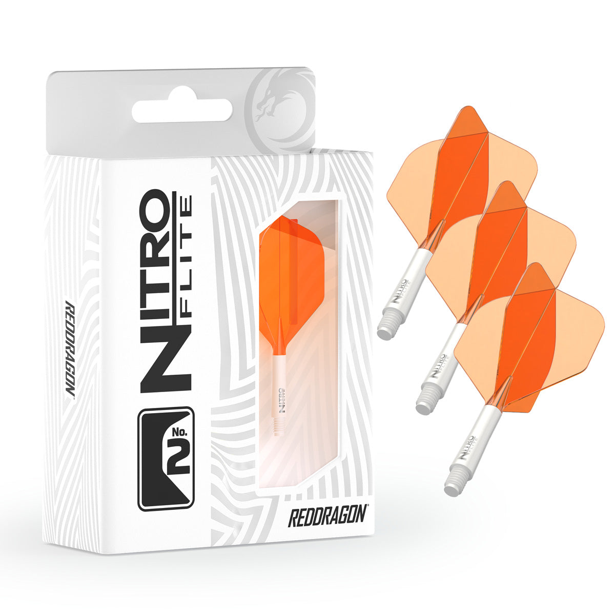 Red Dragon Nitro Flite Integrated Flight & Shaft Orange & White - view 2