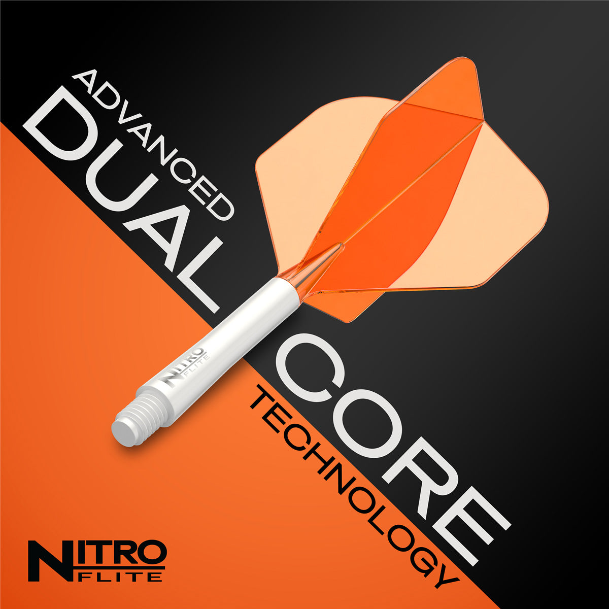 Red Dragon Nitro Flite Integrated Flight & Shaft Orange & White - view 7