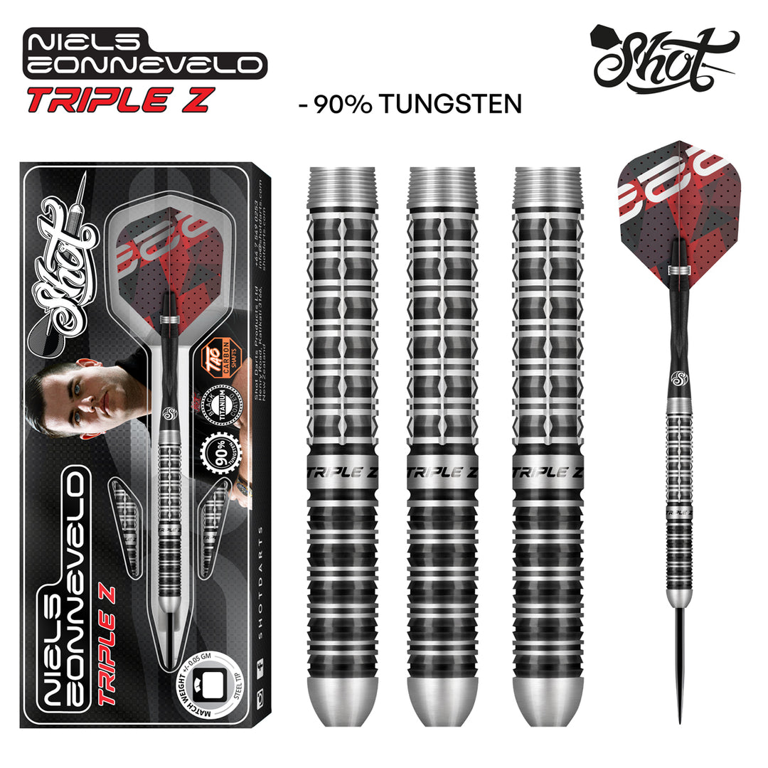 Niels Zonneveld 2.0 90% Tungsten Steel Tip Darts by Shot - The Darts Shop