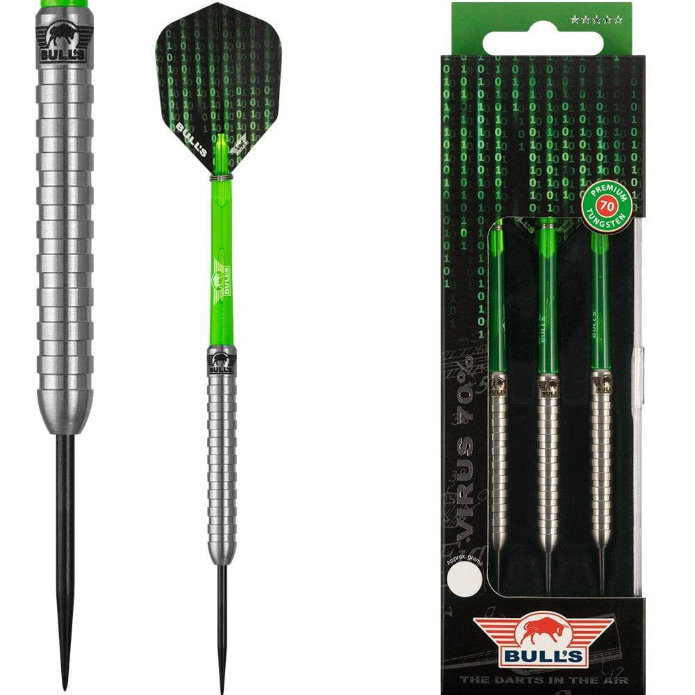 Bulls Virus Darts - Steel Tip Tungsten - Stark Ring Grip - The Darts Shop