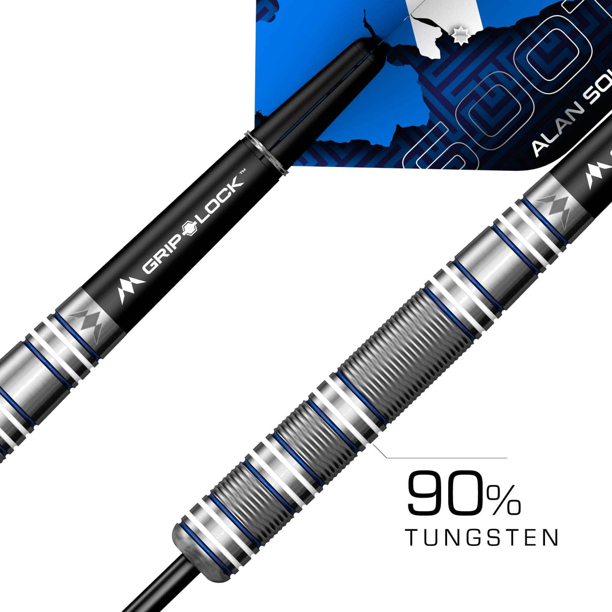 Mission Alan Soutar Darts - Steel Tip - Soots - Blue & White - The Darts Shop