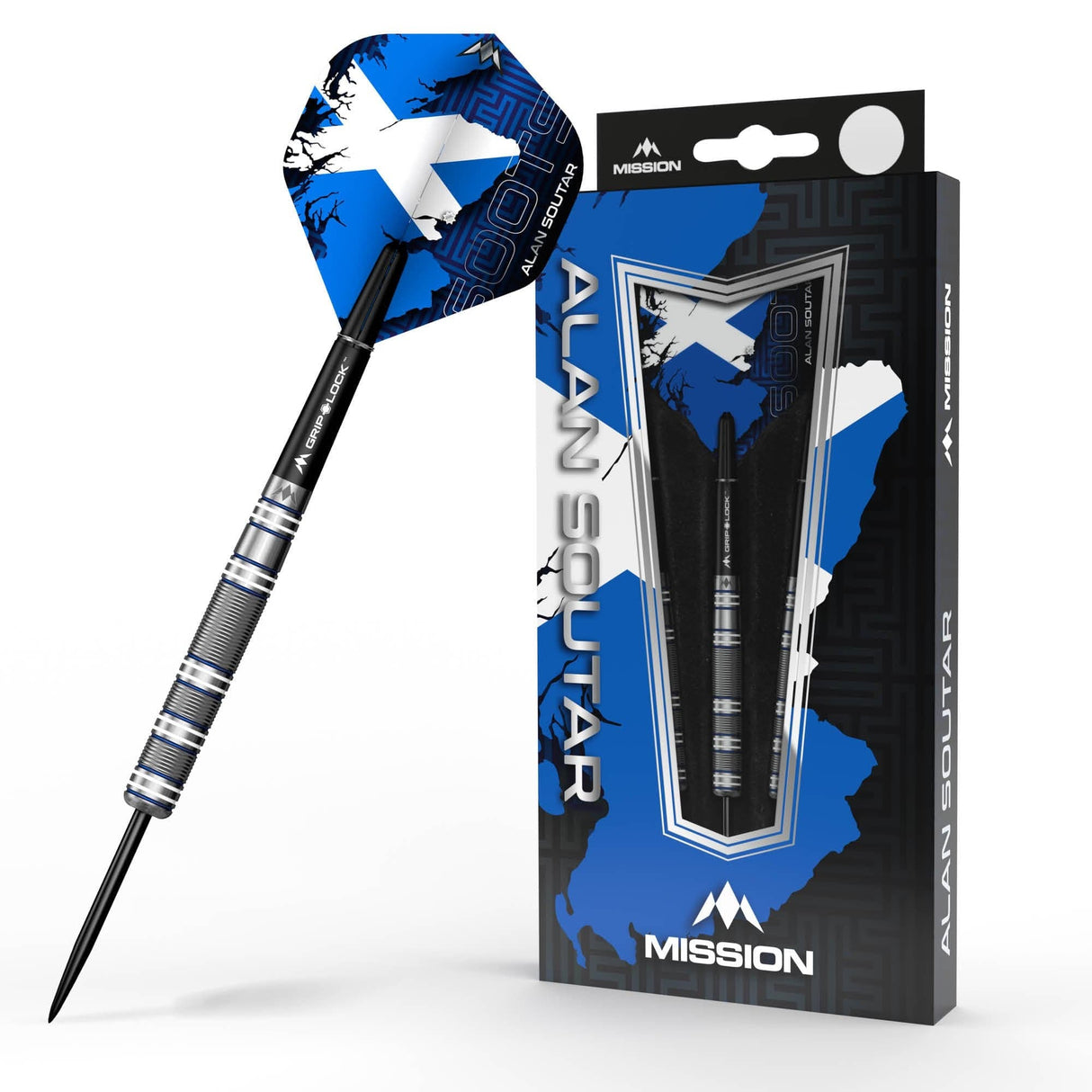 Mission Alan Soutar Darts - Steel Tip - Soots - Blue & White - The Darts Shop