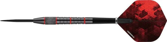 Designa Firestorm V2 Darts - Steel Tip - Knurled - Black - The Darts Shop