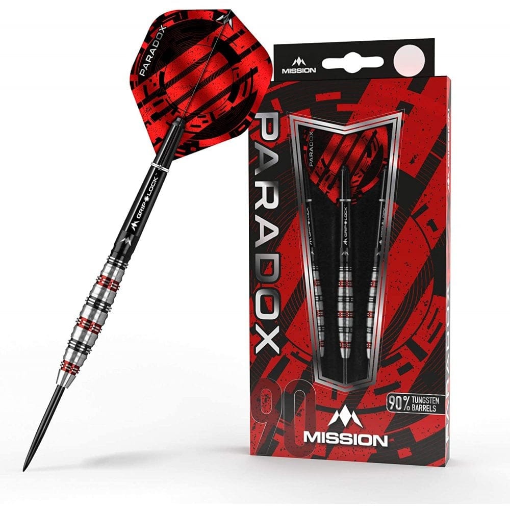 Mission Paradox Darts - Steel Tip - Curved - M2 - Electro Black & Red - The Darts Shop