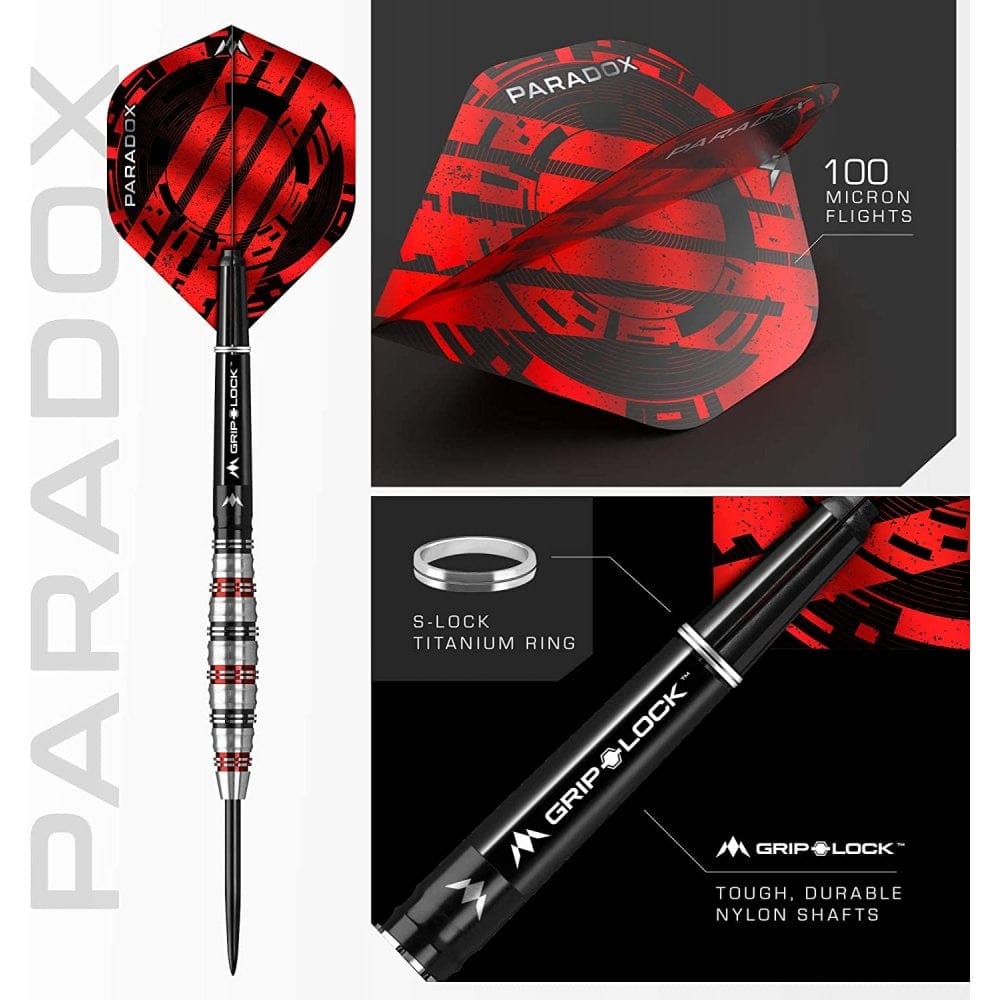 Mission Paradox Darts - Steel Tip - Curved - M2 - Electro Black & Red - The Darts Shop