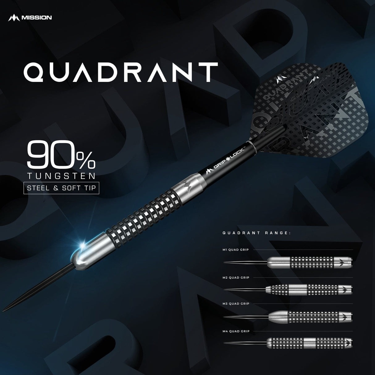*Mission Quadrant Darts - Steel Tip - M3 - Quad Grip - view 6