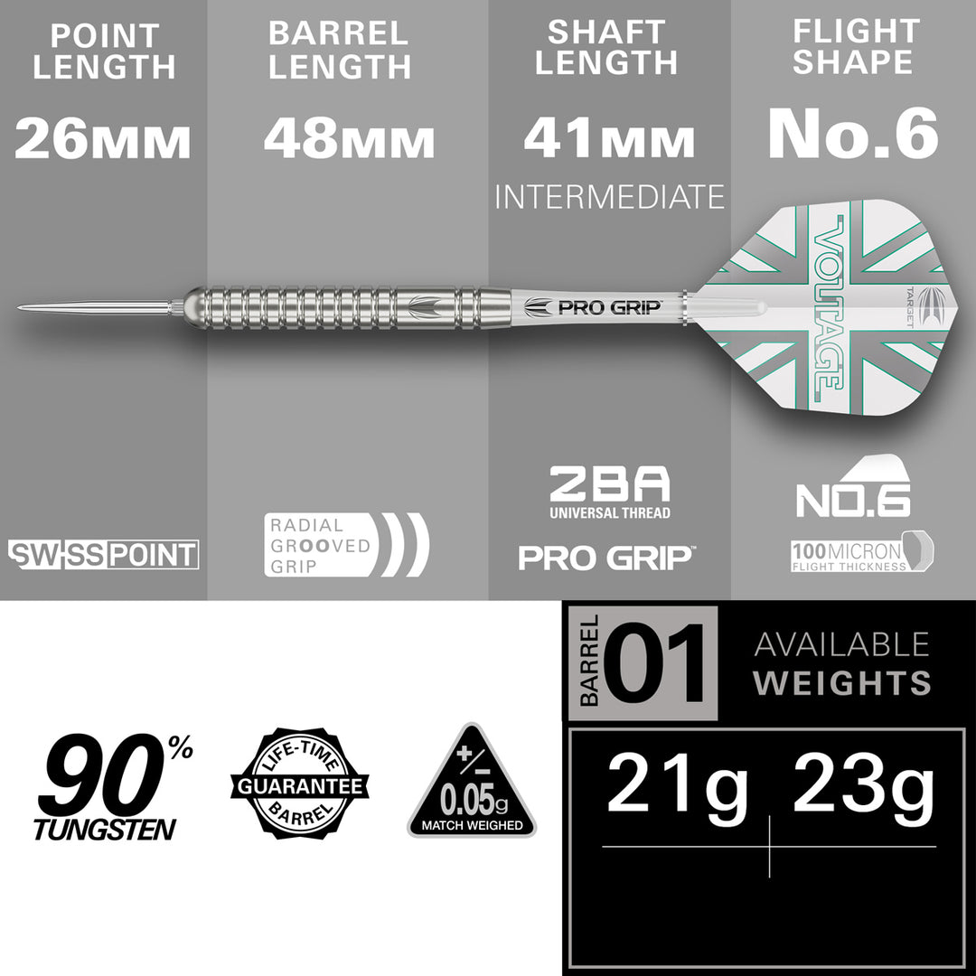 Rob Cross G1 90% Tungsten SP Steel Tip Darts by Target - The Darts Shop