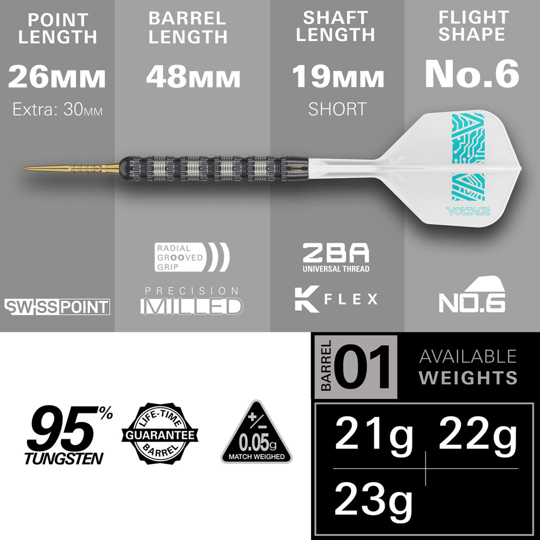 Rob Cross 95K 95% Tungsten SP Steel Tip Darts by Target - The Darts Shop