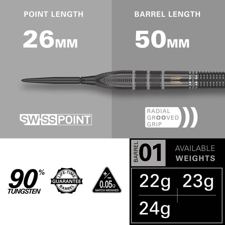Aspinall x Echo 90% Tungsten SP Steel Tip Darts by Target - The Darts Shop