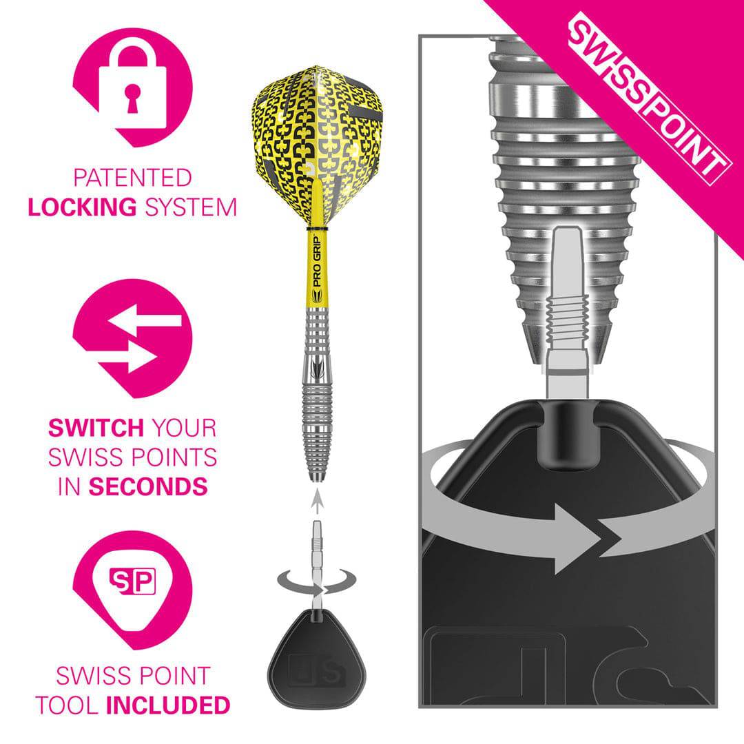 Bolide 05 Swiss Point 90% Tungsten Steel Tip Darts by Target - The Darts Shop