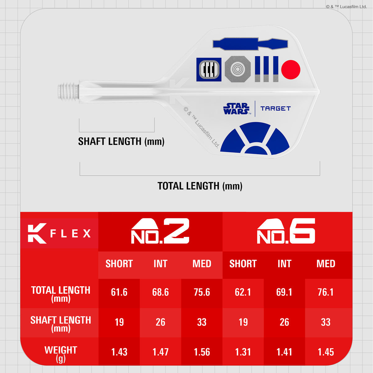 STAR WARS™ | TARGET R2-D2 K-Flex No6 Integrated Flights and Shafts - view 6