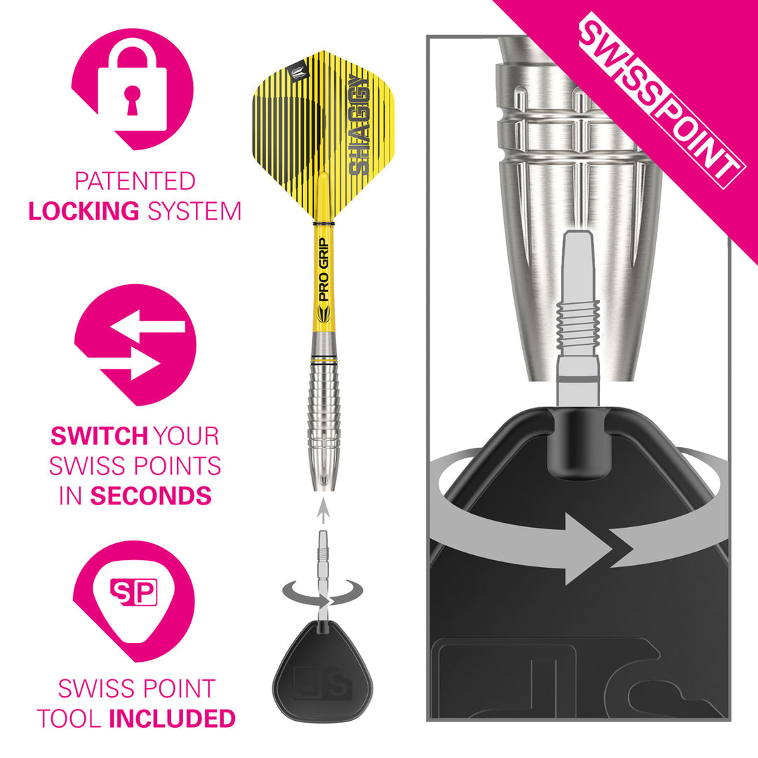 Scott Williams G1 90% Tungsten Swiss Steel Tip Darts by Target - The Darts Shop