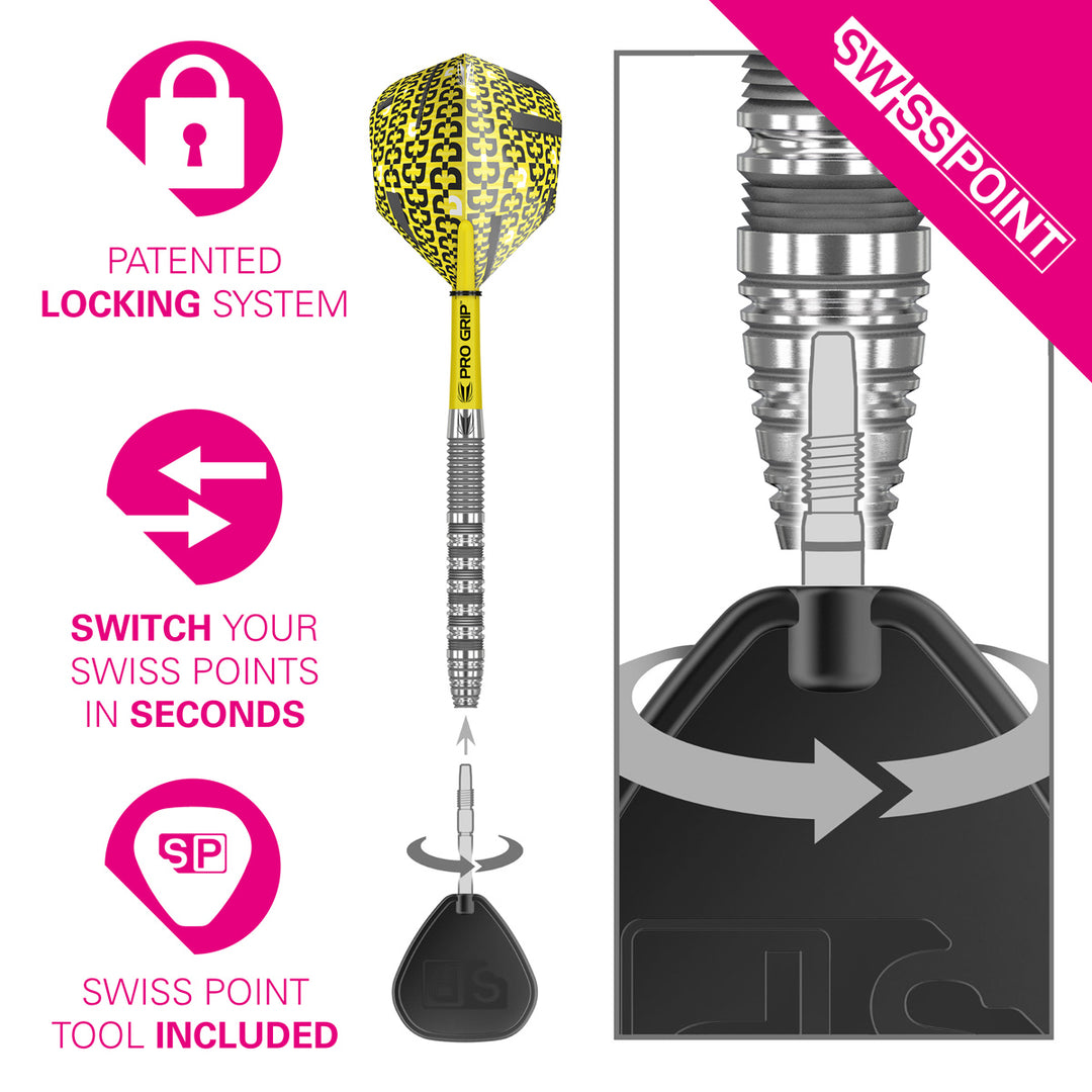 Bolide 01 Swiss Point 90% Tungsten Steel Tip Darts by Target - The Darts Shop