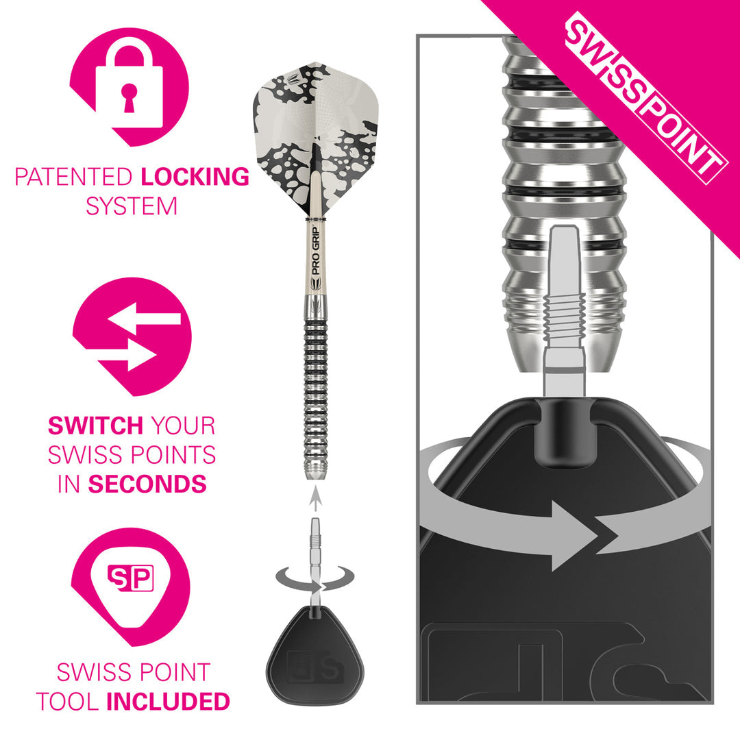 Exo 01 90% Tungsten SP Steel Tip Darts by Target - The Darts Shop