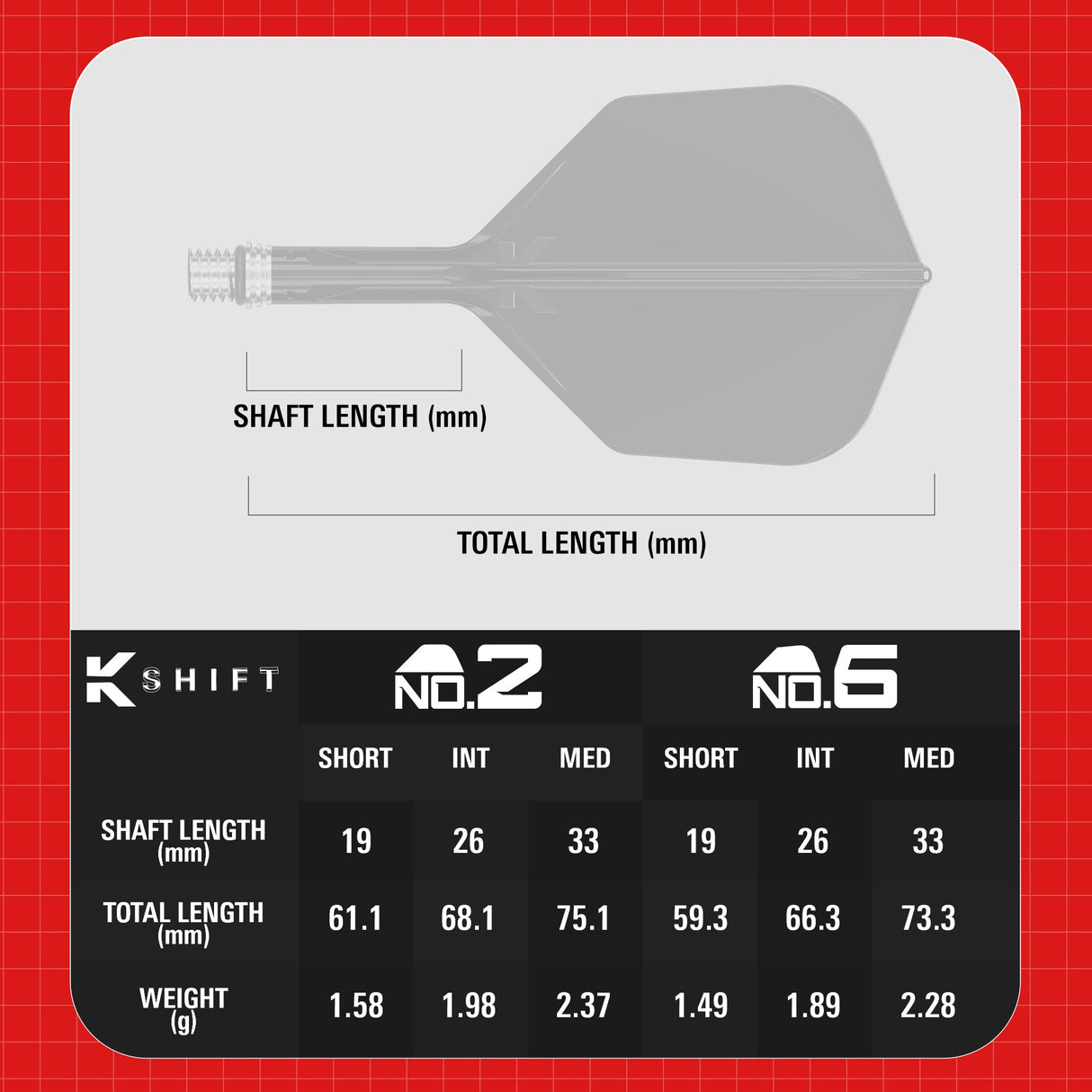 Target K-Shift White No6 Integrated Flights & Shafts - view 6