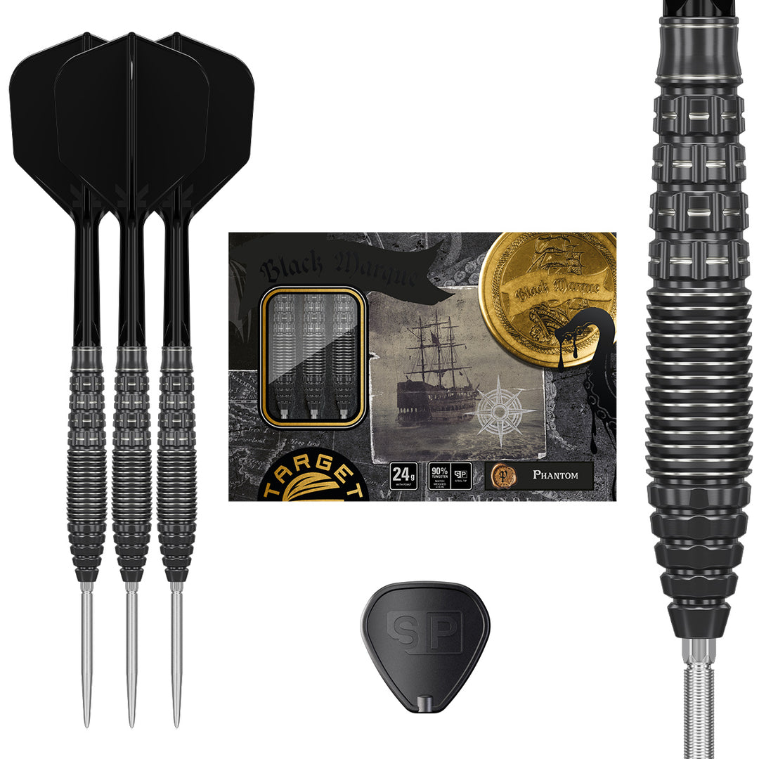 Black Marque Phantom 90% Tungsten SP Steel Tip Darts by Target Japan - The Darts Shop