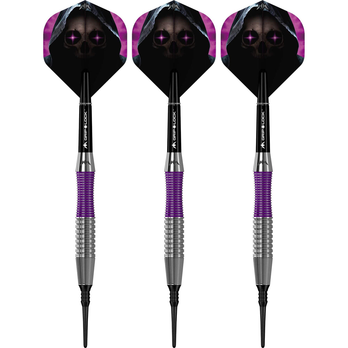 Mission Phantom Darts - Soft Tip - Brass - Silver & Purple Coated - view 2