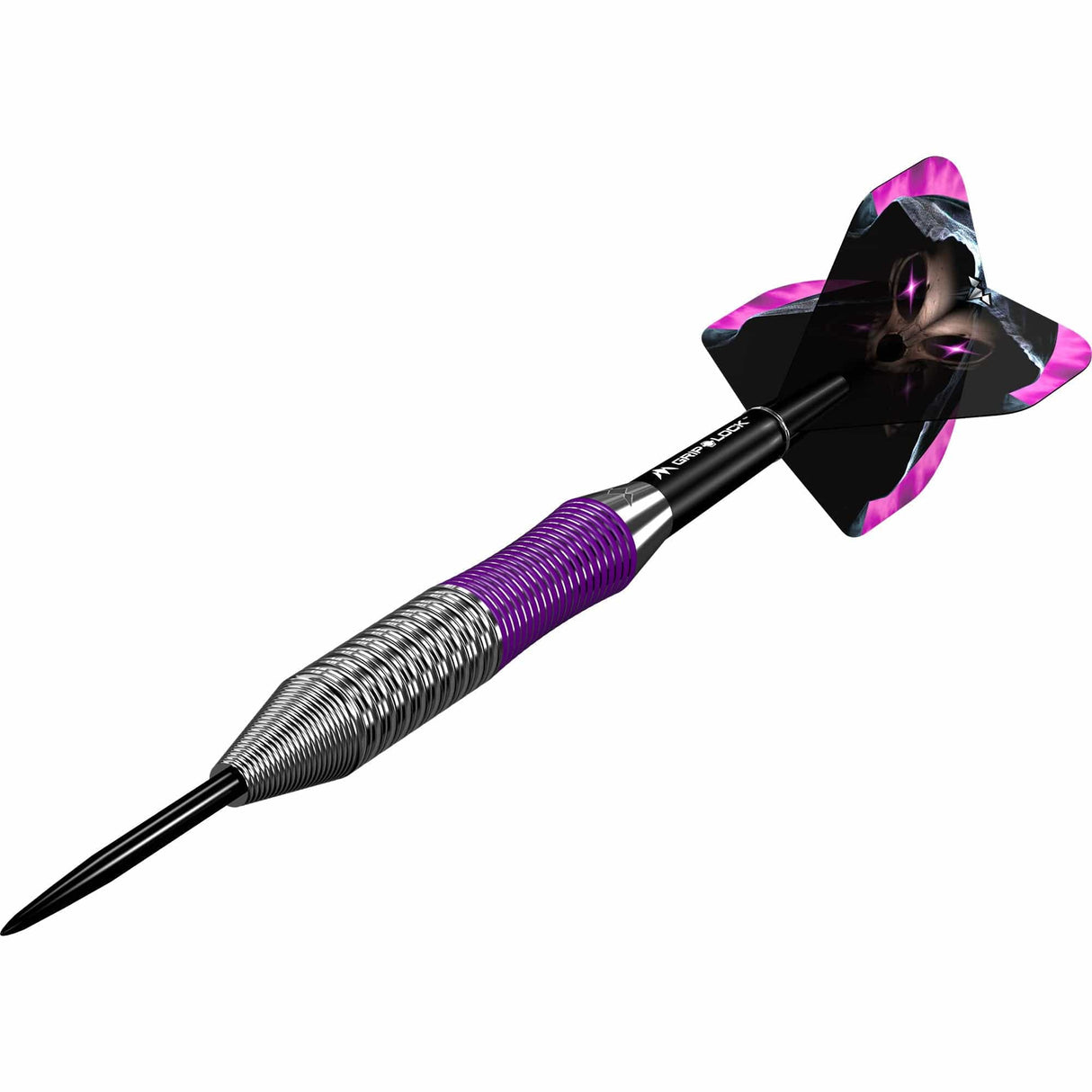 Mission Phantom Darts - Steel Tip - Brass - Silver & Purple Coated - view 5