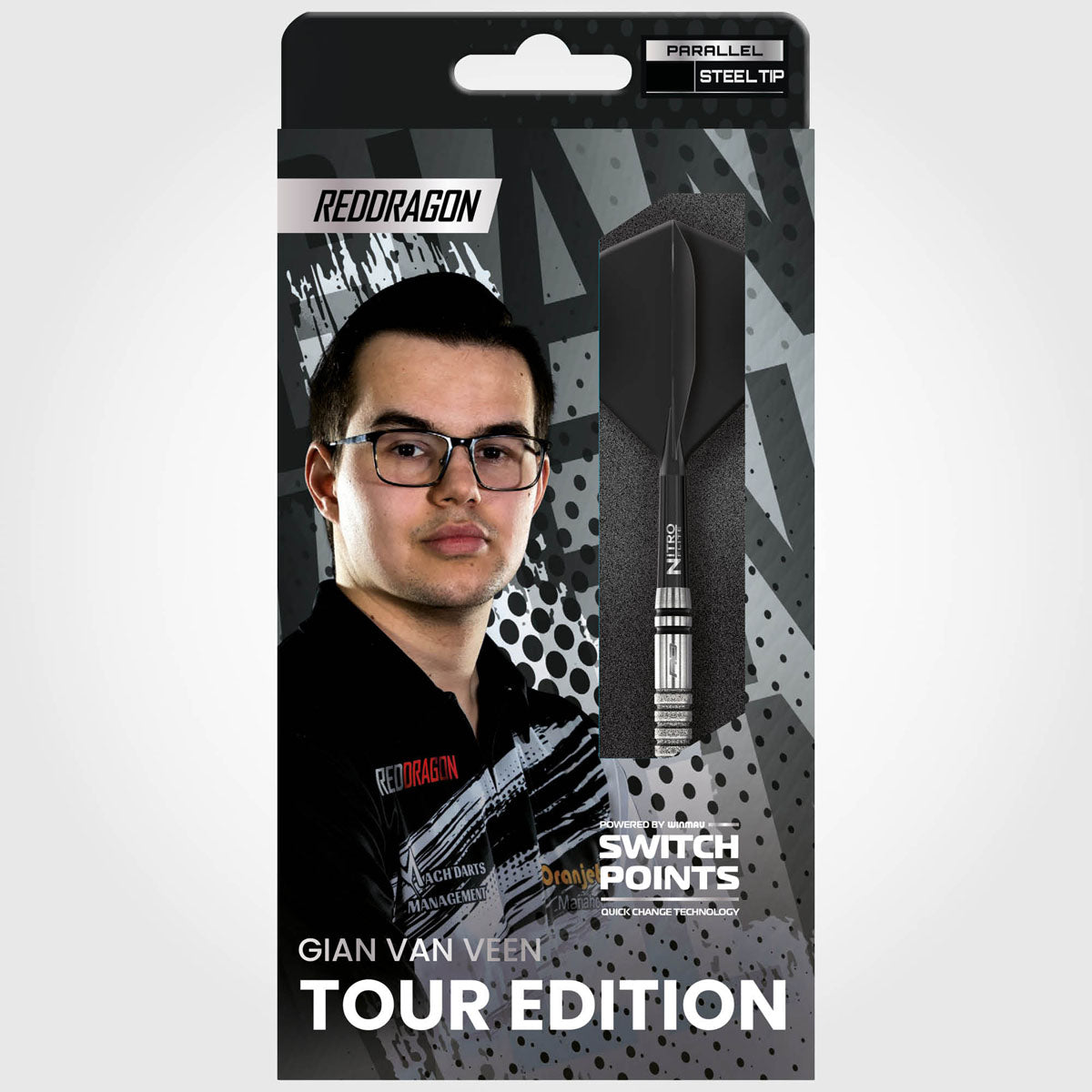 Red Dragon Gian van Veen Tour Edition Switch Point 90% Tungsten Steel Tip Darts - view 6