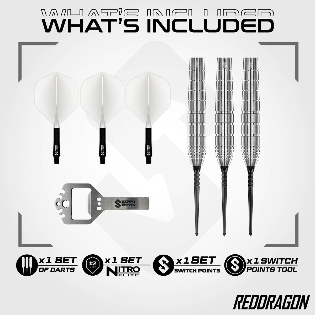 Red Dragon Luke Humphries TX1 Pioneer Switch Point 90% Tungsten Steel Tip Darts - view 2