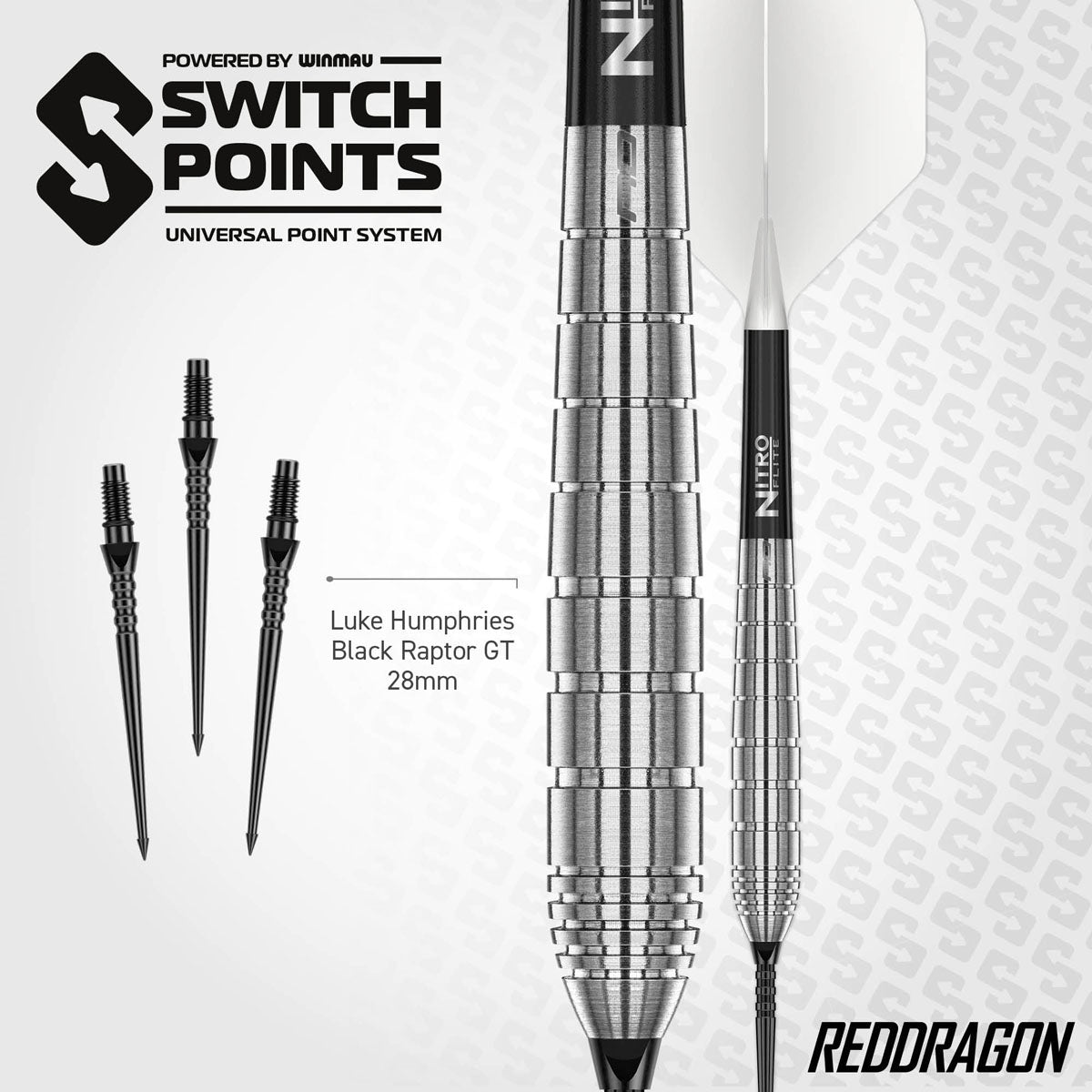 Red Dragon Luke Humphries TX1 Pioneer Switch Point 90% Tungsten Steel Tip Darts - view 5