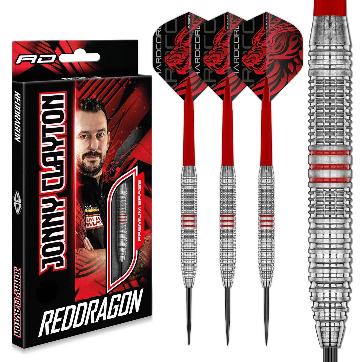 Red Dragon Jonny Clayton SE Brass Steel Tip Darts