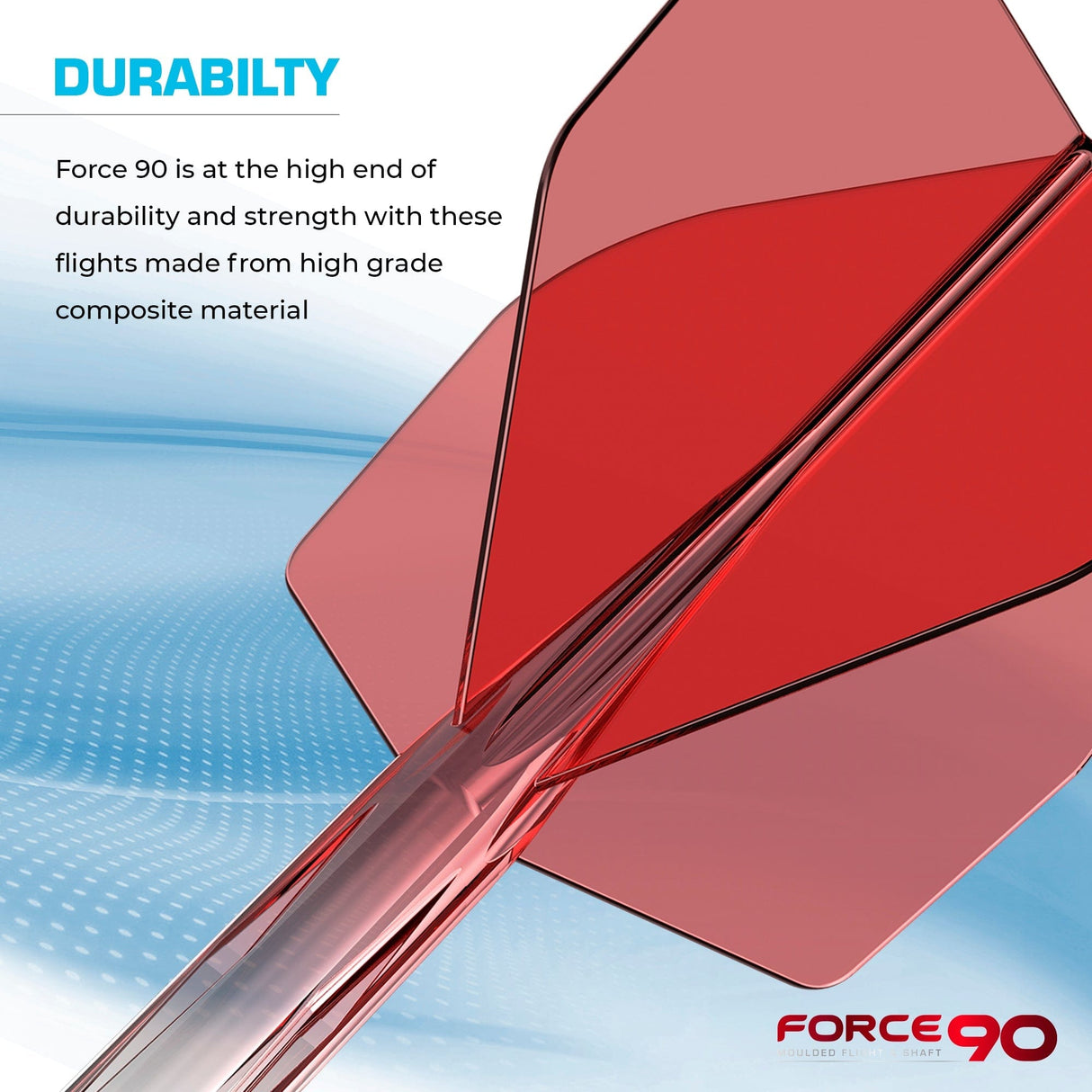 Mission Force 90 - New Moulded Flight & Shaft System - Standard No6 - Gradient - Transparent Red - The Darts Shop