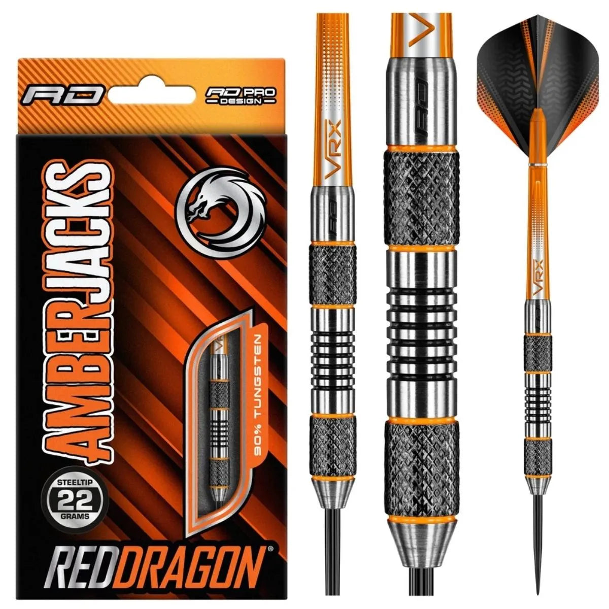 Red Dragon Amberjack 5 90% Tungsten Steel Tip Darts