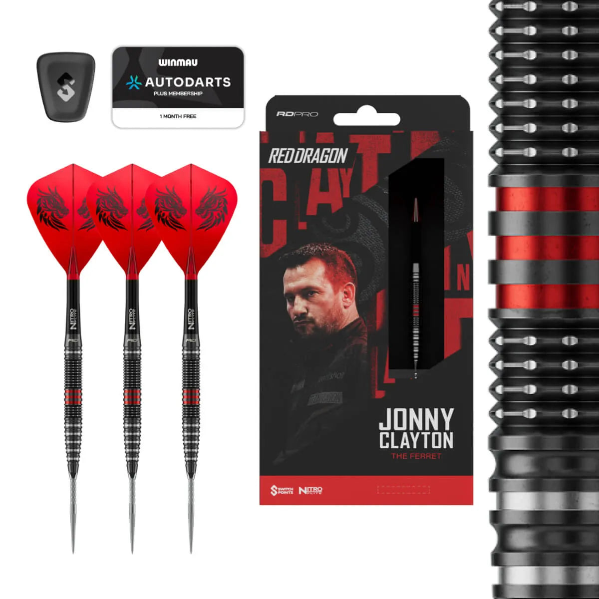 Red Dragon Jonny Clayton RD-PRO SP 90% Tungsten Steel Tip Darts