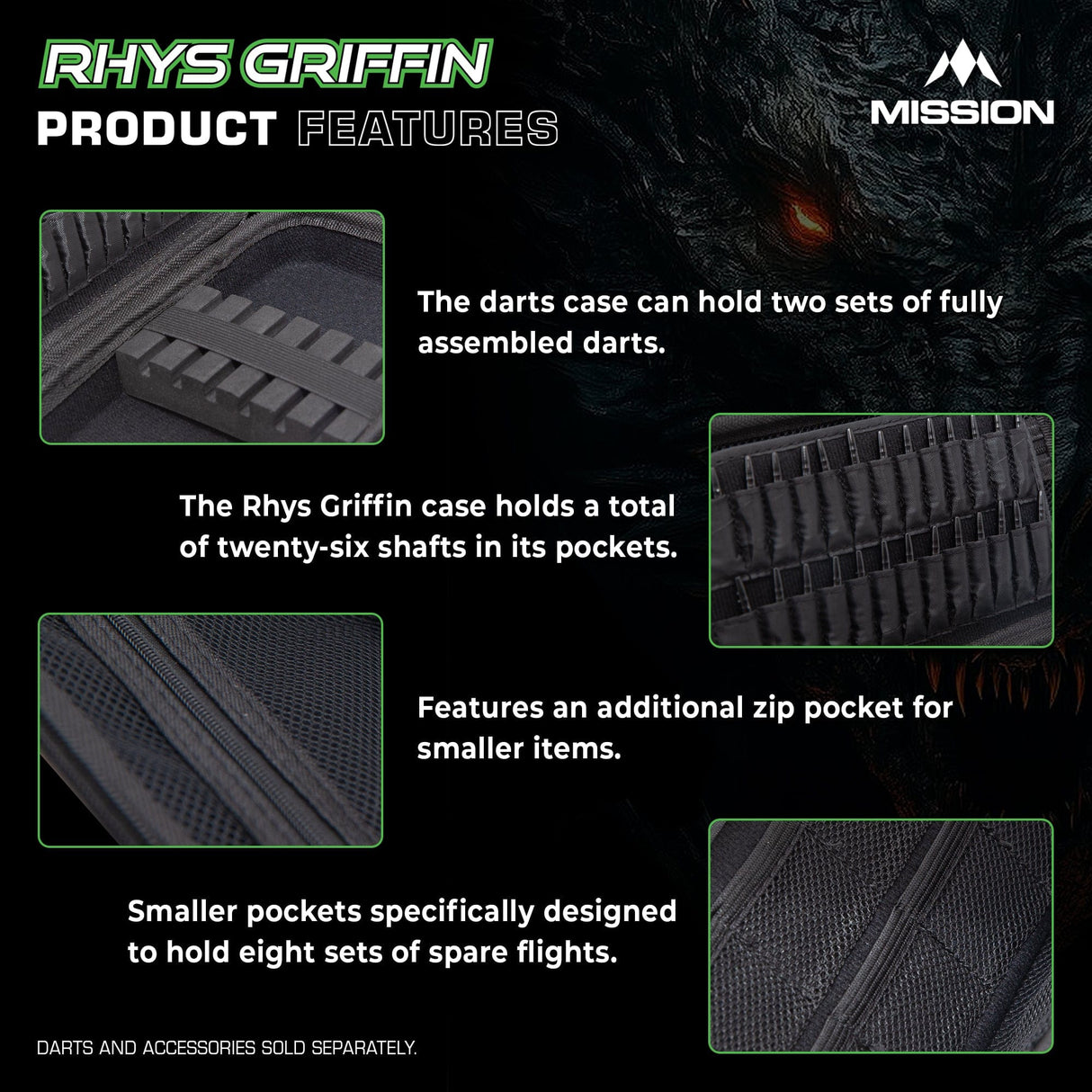 Mission Darts Players- EVA Dart Case - Rhys Griffin - view 4