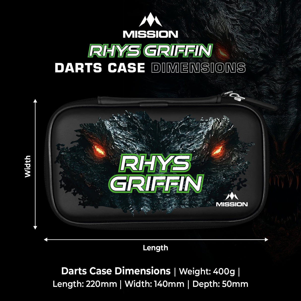 Mission Darts Players- EVA Dart Case - Rhys Griffin - view 5