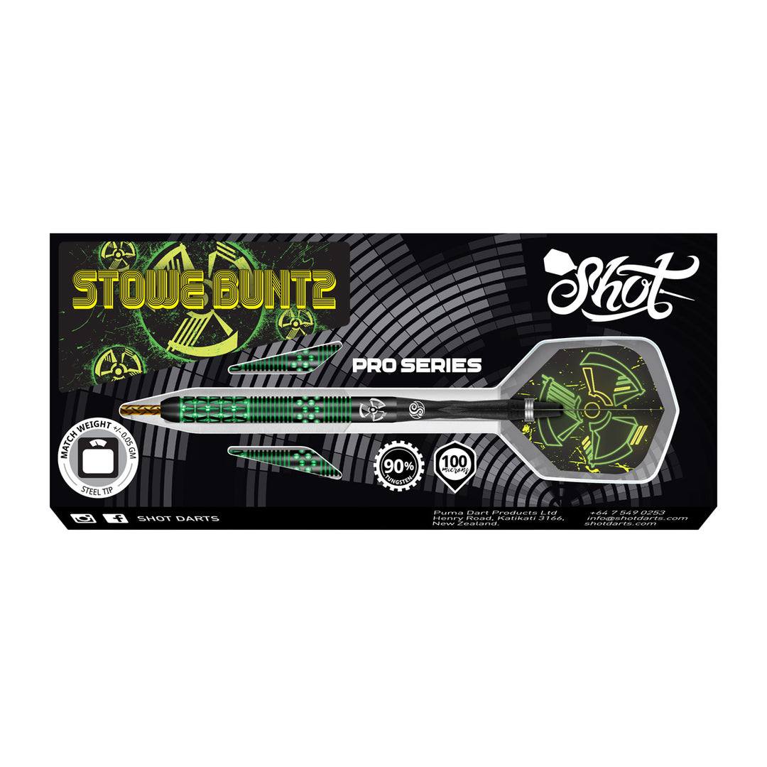 Stowe Buntz 2.0 Black 90% Tungsten Steel Tip Darts by Shot - The Darts Shop