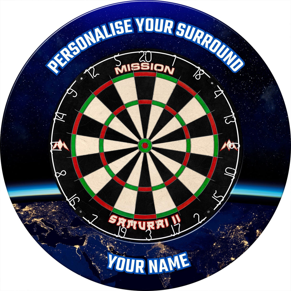 Mission Dartboard Surround - Heavy Duty - Design Collection - Earth at Night - view 3