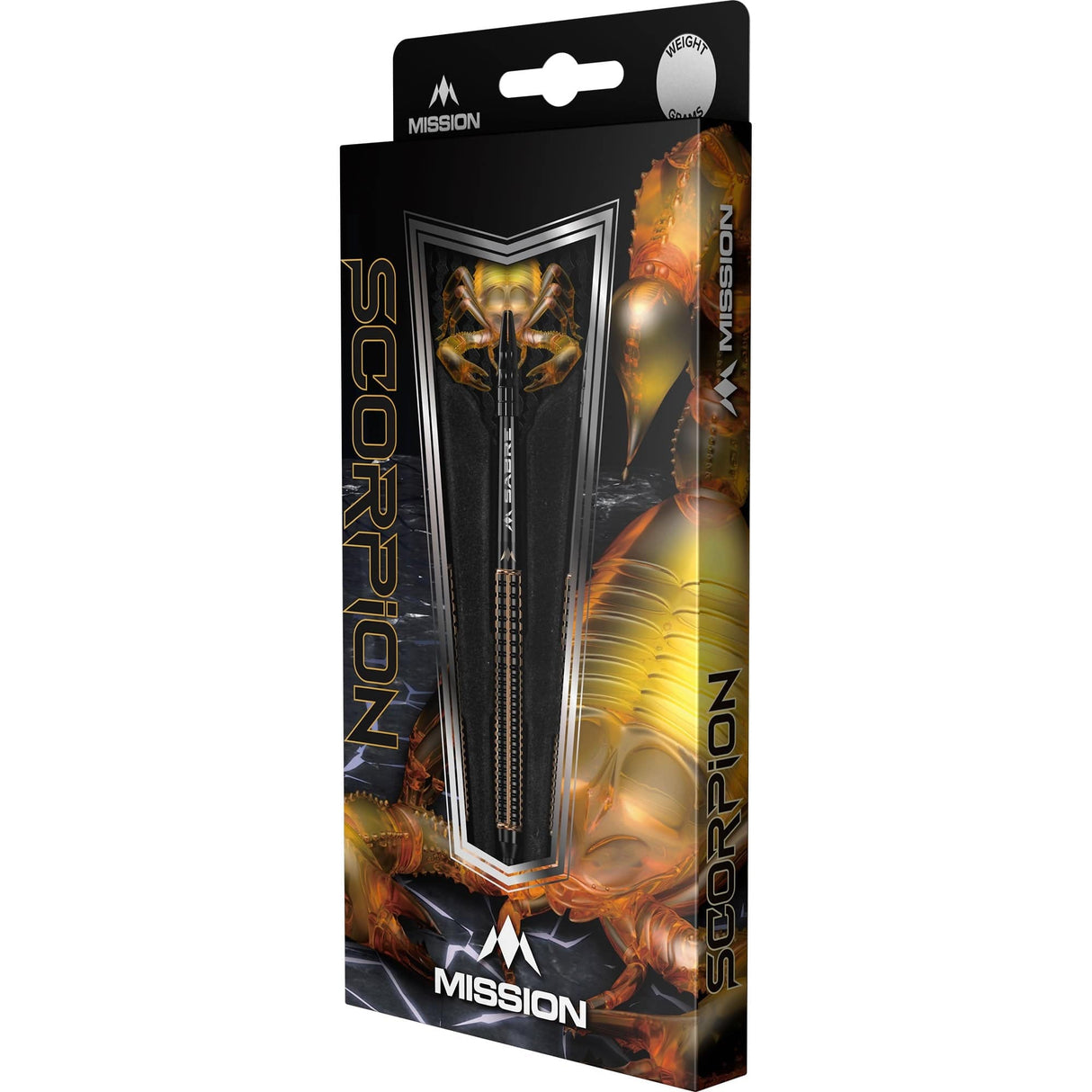 Mission Scorpion Darts - Steel Tip - 90% Tungsten - Black & Gold Electro - The Darts Shop