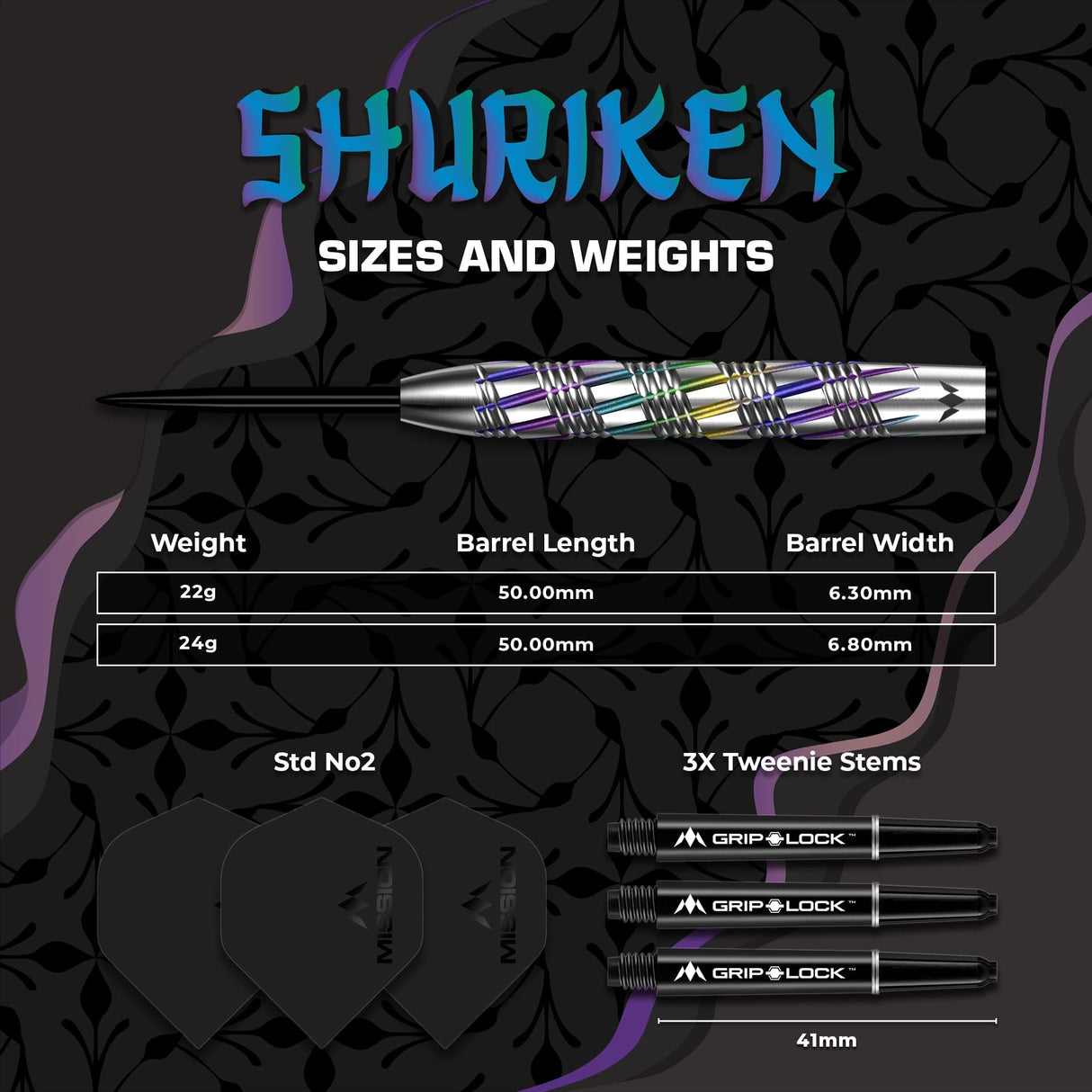 Mission Shuriken Darts - Steel Tip - 90% Tungsten - view 4