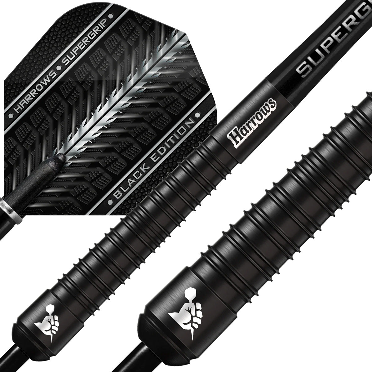 Harrows Supergrip Black Edition 90% Tungsten Steel Tip Darts - view 4