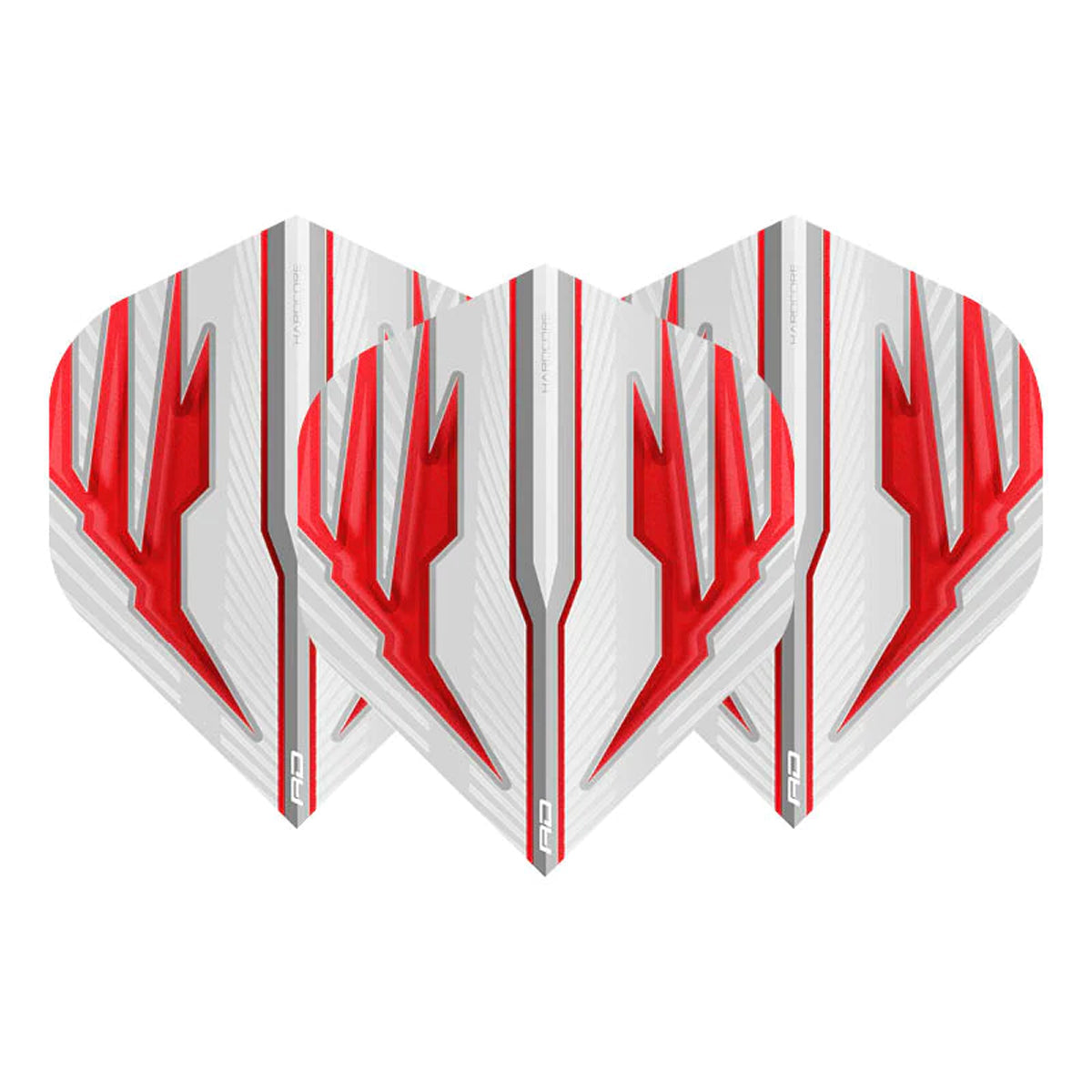 Hardcore Radical White & Red Standard Dart Flights by Red Dragon - view 2
