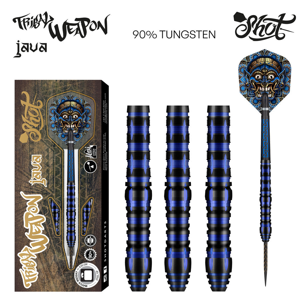 Tribal Weapon Java 90% Tungsten Steel Tip Darts by Shot - The Darts Shop