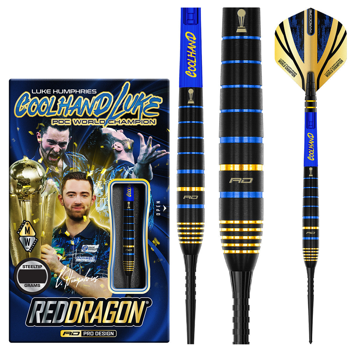 Luke Humphries TX4 Avenger 90% Tungsten Steel Tip Darts by Red Dragon