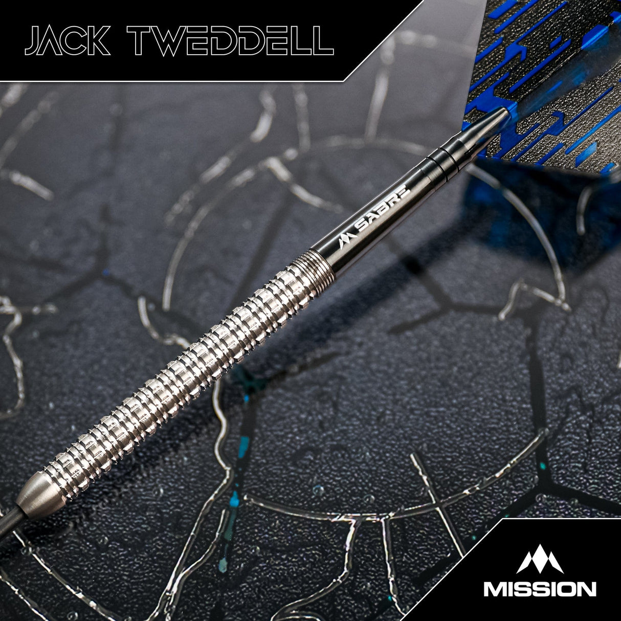 Mission Jack Tweddell 95% Tungsten Steel Tip Darts Set - Aggressive Grip