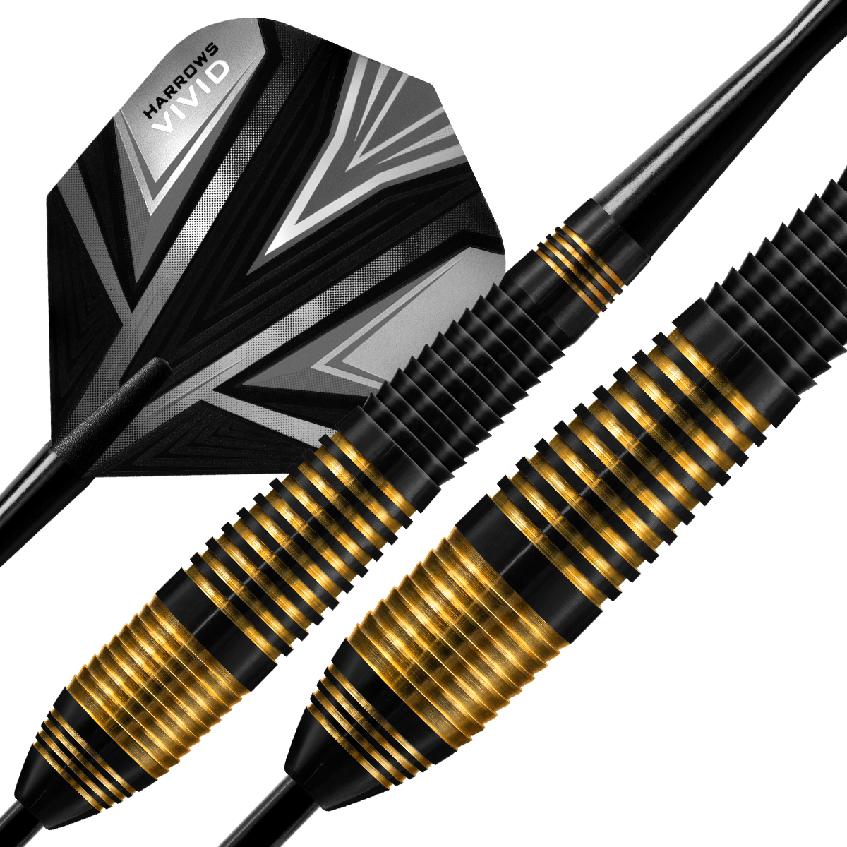 Harrows Vivid Black Brass Steel Tip Darts - view 3