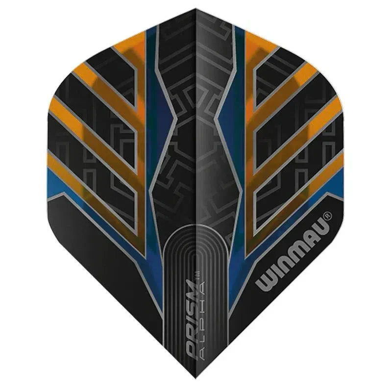 Winmau Prism Alpha Extra Thick Standard Black & Orange & Blue Flights