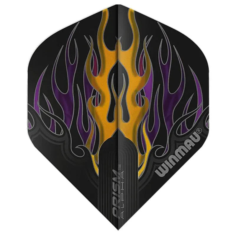 Winmau Prism Alpha Extra Thick Standard Black & Orange & Purple Flights