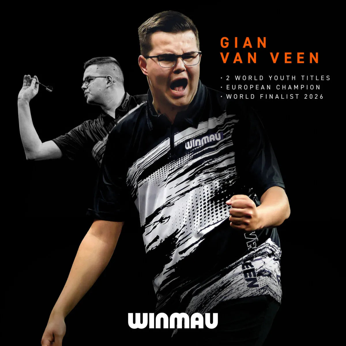 Winmau Gian van Veen Core Brass Steel Tip Darts