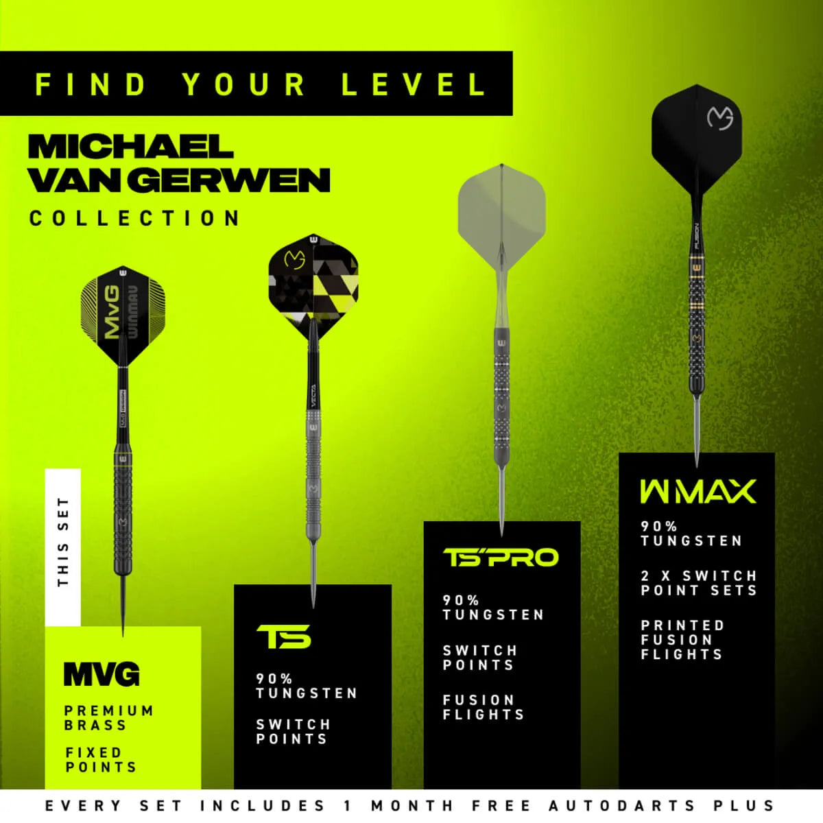 Winmau MvG Core Brass Steel Tip Darts
