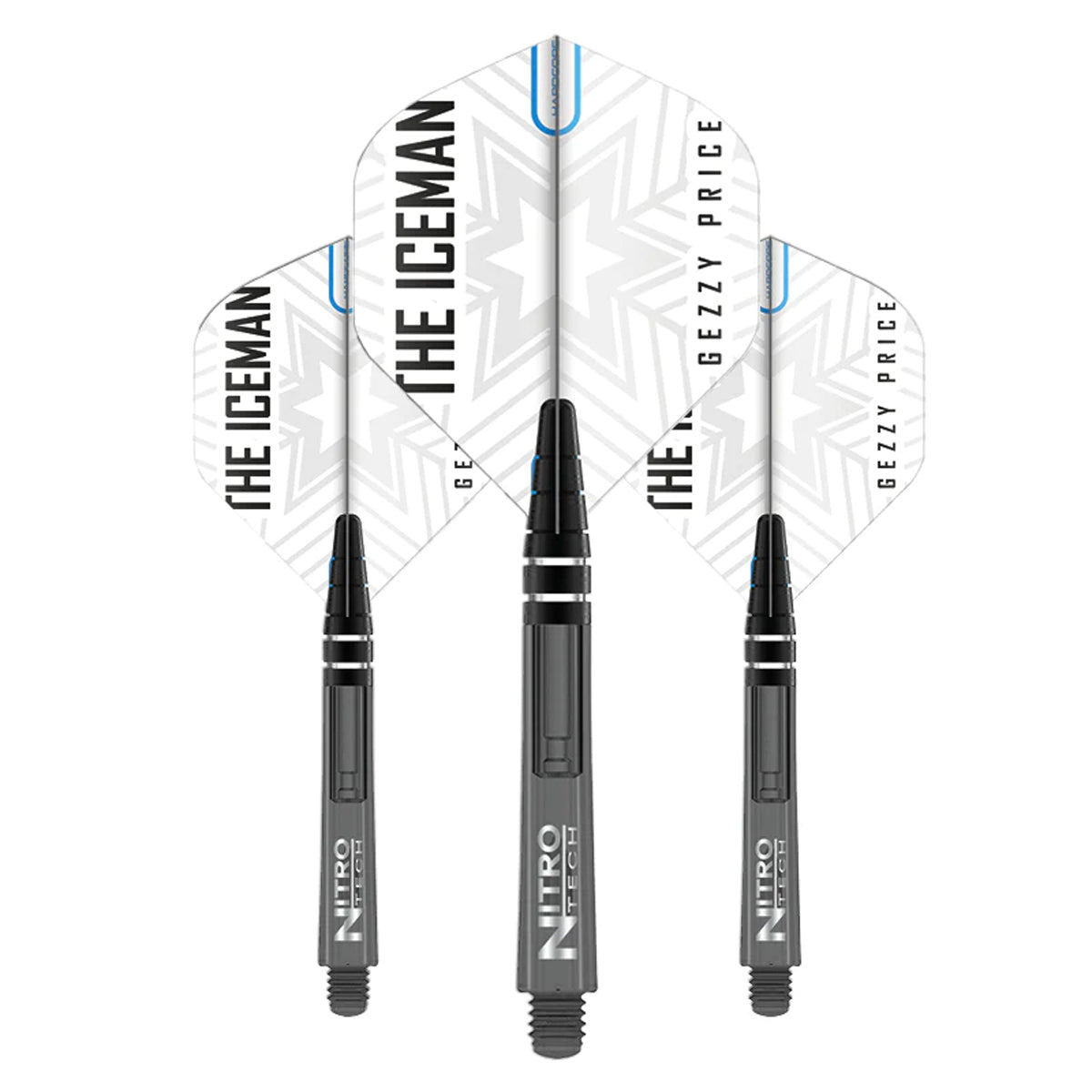 Gerwyn Price Iceman Nitrotech & Hardcore Combo - Black Tint & White by Red Dragon - 3 Sets