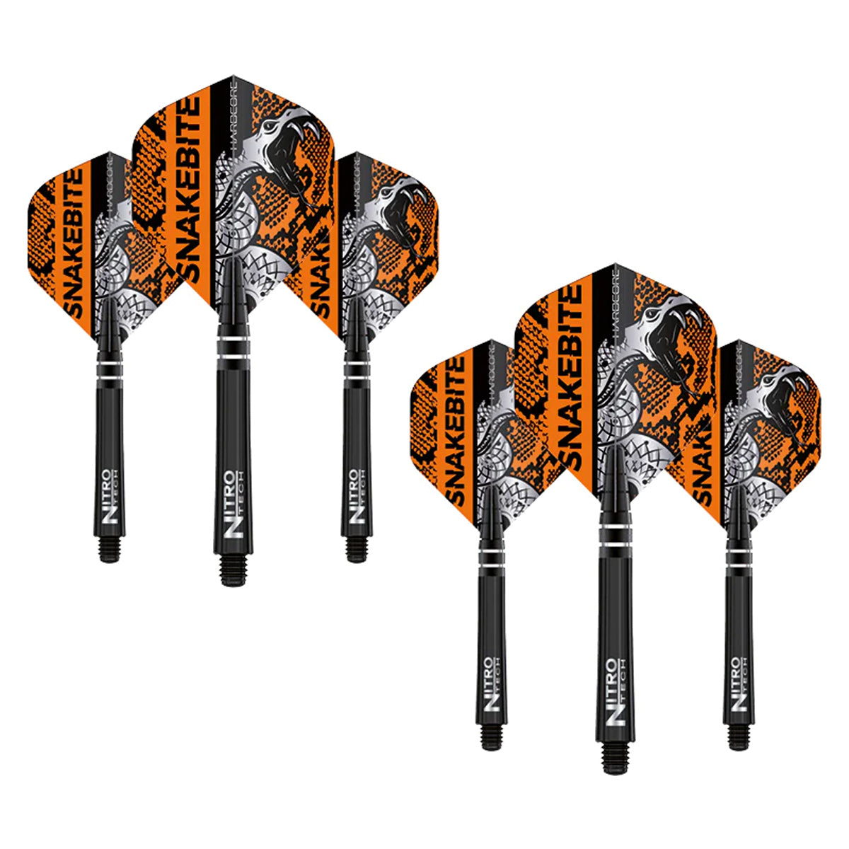 Peter Wright Snakebite Nitrotech & Hardcore Combo - Black & Orange by Red Dragon - 3 Sets - view 2